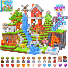 EchoPlan 200PCS magnetic blocks forest scene for imaginative play and planning.