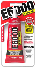 Eclectic E6000 premium clear adhesive with nozzle tip for strong, flexible bonds on plastics