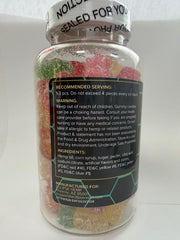 Eclipse Hemp Gummies gummy closeup showing chewy texture and tropical taste for quick mood lift.