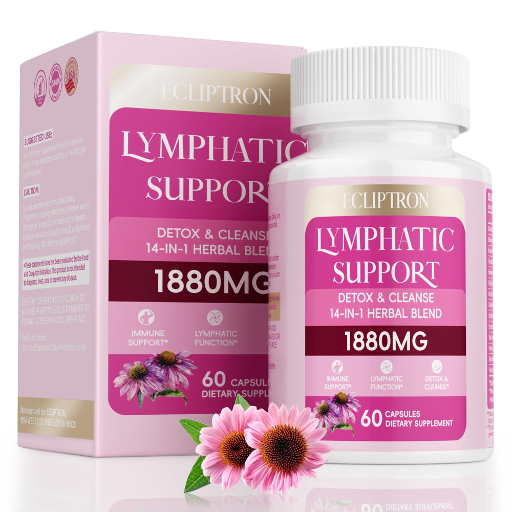 Ecliptron Lymphatic Drainage bottle shown, designed for everyday immune support