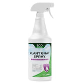 Eco Defense Gnat Spray bottle for indoor plants, ready to tackle gnats quickly.