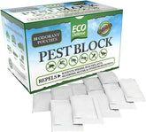 Eco Defense Pest Control Pouches package showing natural pest repellent solution