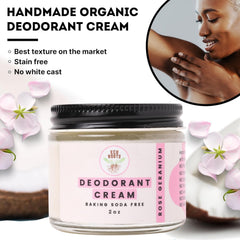 Applying a pea-size amount of Eco Roots deodorant