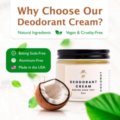 Open tub of ECO ROOTS deodorant cream showing creamy texture for sensitive skin