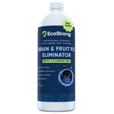 Eco Strong Fruit Fly Drain Treatment bottle front showing safe, non toxic solution for kitchens