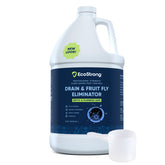 Eco Strong Fruit Fly Drain Treatment bottle pour targets drains and reduces odors.
