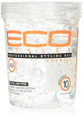 Eco Styler Krystal 946ml jar showing crystal-clear gel for versatile styling