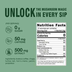 ECO-TASTE Mushroom Coffee Mix sachets ready to mix into your day
