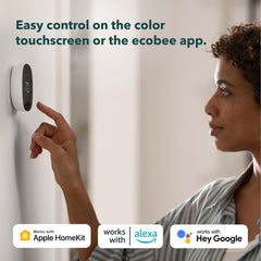 ecobee thermostat works with Alexa and Google Assistant for hands‑free control.