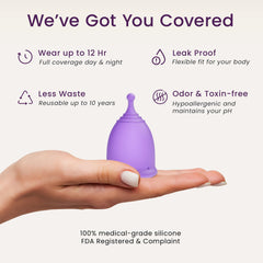 EcoBlossom cup features easy insert for comfortable wear.