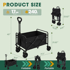 Ecogou wagon with 360-degree wheels for easy terrain navigation