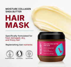 ECOLCHIPRO hair mask ingredients close-up showing natural formula and shea butter.