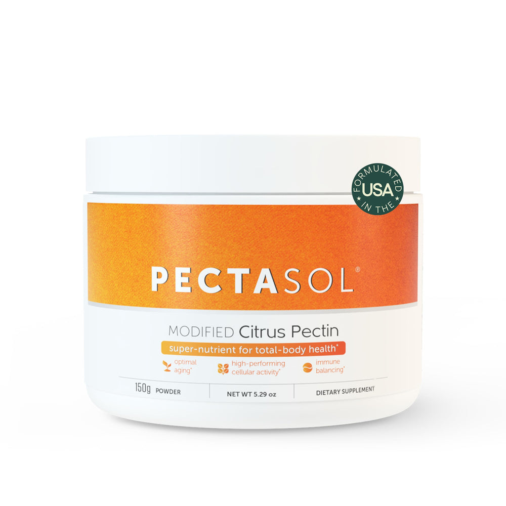 EcoNugenics PectaSol MCP powder bottle shows total-body support for cellular health