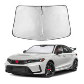 EcoNour Civic windshield sunshade providing full coverage for a cooler cabin