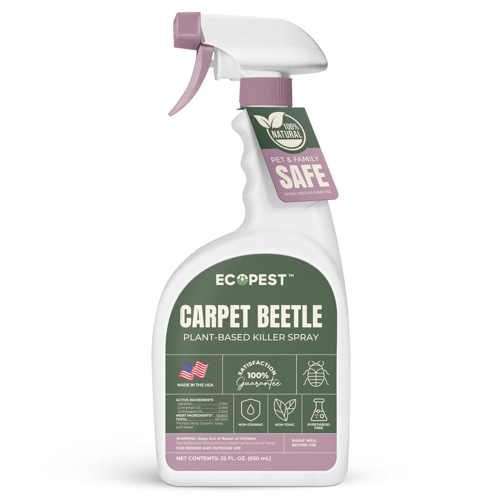 ECOPEST Carpet Beetle Spray bottle for fast on-contact kill on fabrics.