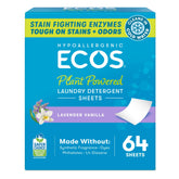ECOS laundry sheets with plastic-free packaging for sustainable washing.