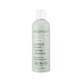 EcoTools makeup brush shampoo bottle shown for fragrance-free, gentle cleaning of tools.