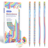 ECOTREE Pencils #2 pre-sharpened rainbow wood for school writing.