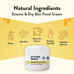 ECZEMA HONEY on the face demonstrates easy, non-greasy hydration for cheeks