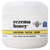 ECZEMA HONEY soothing cream jar closeup shows a lightweight barrier against irritation