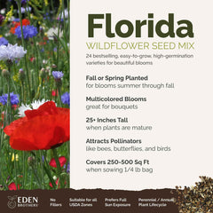Closeup of Eden Brothers Florida wildflower seeds with pure mix visible.