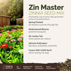 Eden Brothers Mexican-zinnia-seeds for bright garden color in warm sun.