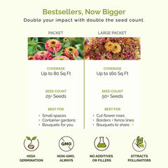 Cupcakes Pink Mix zinnia blooms add long-lasting color to flower beds
