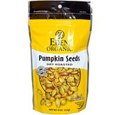 Eden Foods Organic Pumpkin Seeds close-up, lightly salted for a wholesome snack.