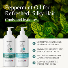 EDENIKA BOTANICALS peppermint conditioner bottle front for detangling and shine