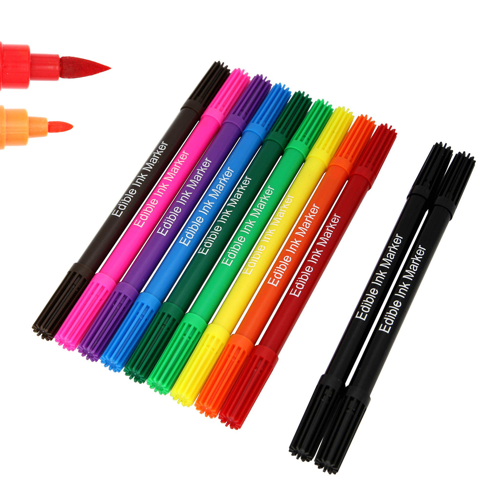 EdibleInk 11pcs dual-tip pens for fondant decorating with vibrant color application.