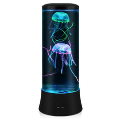 EDIER Jellyfish Lamp with two lifelike jellyfish swaying for soothing bedroom ambience.