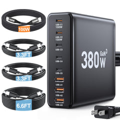 Ediliow 380W USB-C charger block front view for multitask charging.