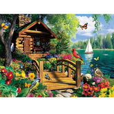 Edsjegn Lakeside Cabin Retreat puzzle—tranquil lakeside scene for family evenings.