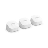 eero 6+ mesh system 3-pack box promises whole-home coverage for seamless streaming.
