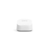 eero 6+ router front view showing compact design for whole-home coverage.