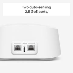 eero 7 ports panel showing dual 2.5 Gbps ports for high-speed internet.