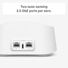 eero 7 router back ports highlight two auto sensing 2.5 GbE ports for fast wired connections