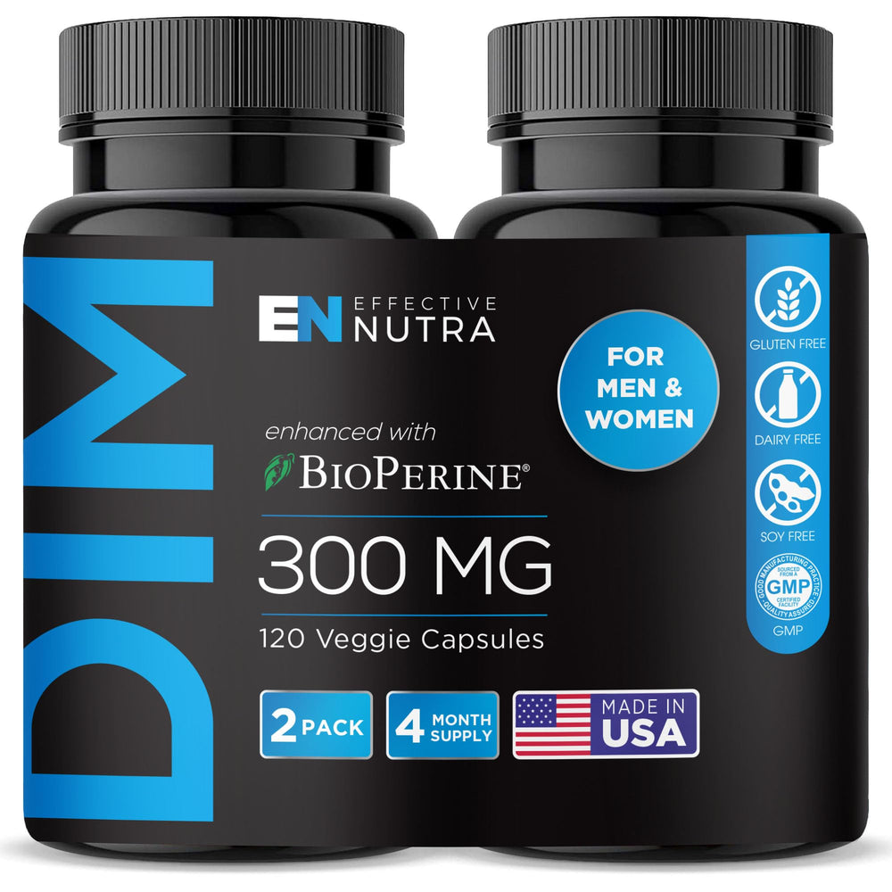 Effective Nutra Dim 300mg bottle highlighting high-potency formula for hormone support.