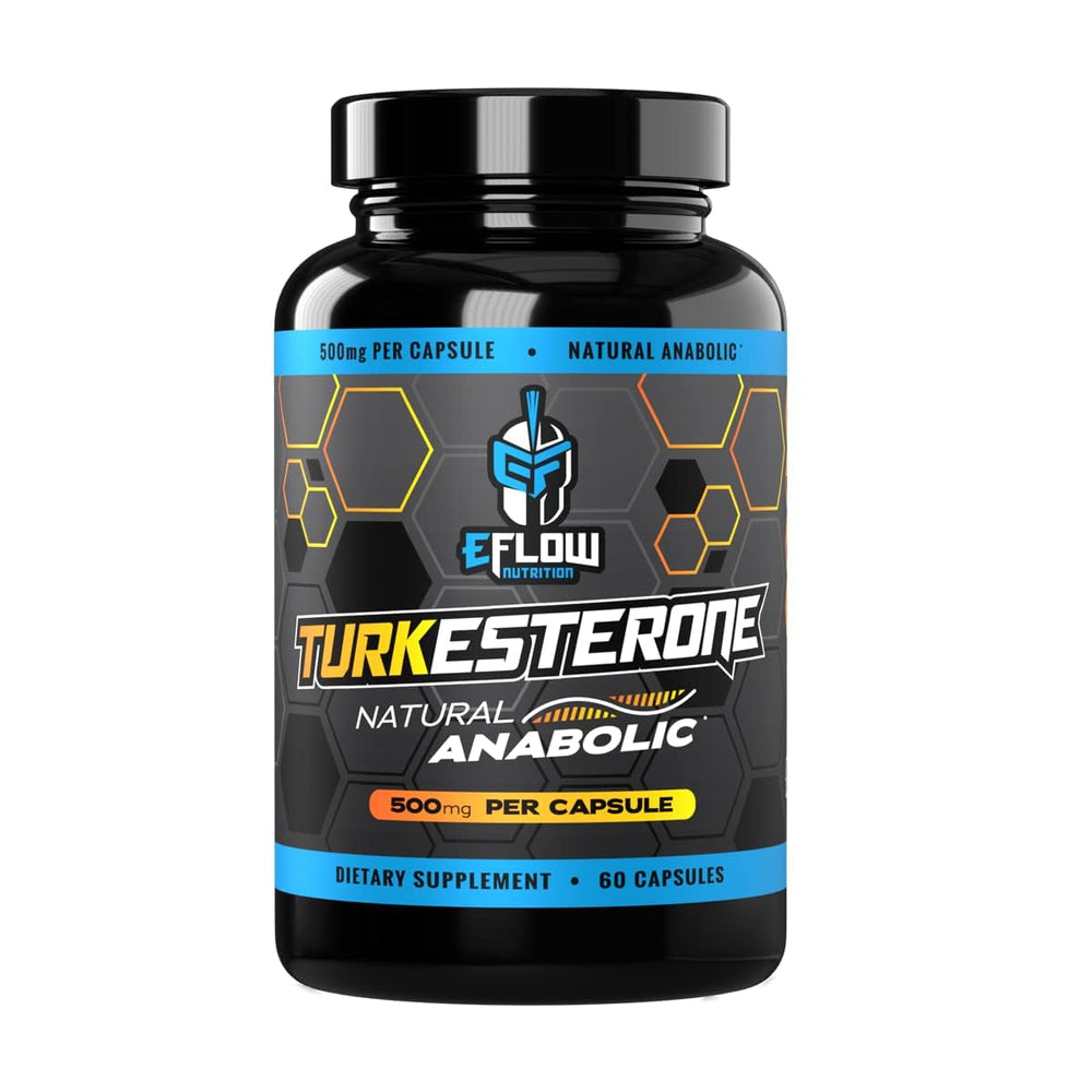 EFLOW Nutrition Turkesterone bottle cap close-up emphasizes purity for lean gains