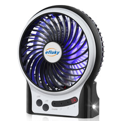 efluky 4.9-inch mini desk fan front view, compact desk cooling for workspaces