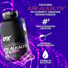 Serving size information on Kre-Alkalyn EFX bottle