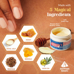 Egyptian Magic body skin-care routine visual suggesting long-lasting moisture.