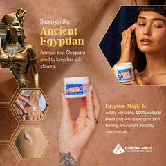 Egyptian Magic face cream application demonstrating smooth, radiant skin.