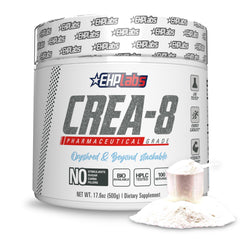 EHP Labs CREA-8 micronized creatine in tub supports muscle energy during workouts