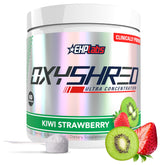 EHP Labs OxyShred kiwi strawberry powder bottle ready for a pre-workout energy boost