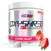 EHP Labs OxyShred Cosmic Blast tub ready for pre-workout energy boosts.