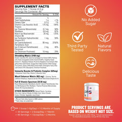 OxyShred Peach Candy Rings scoop dissolving in water for a clean mix