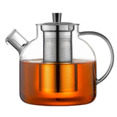 Ehugos 1500ml glass teapot with removable infuser for precise loose leaf brewing.