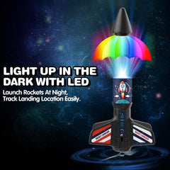 Eieymct Rocket Launcher LED night launch lights add excitement after dark.