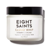 Eight Saints Cloud Whip cream jar close-up shows a light, hydrating daily moisturizer.